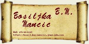 Bosiljka Mančić vizit kartica